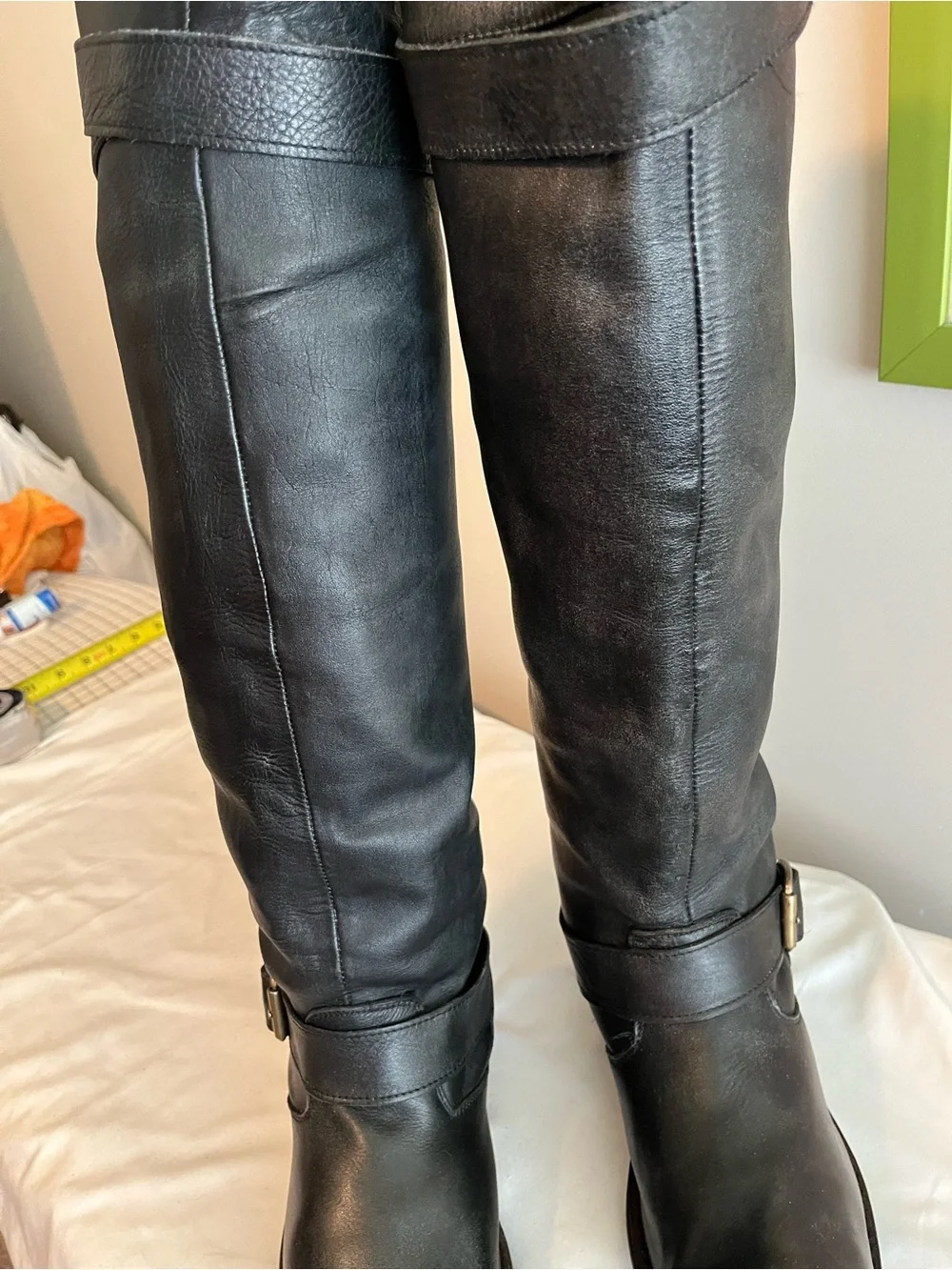Jefferey Campbell Classic Tall Black Leather Riding Boots